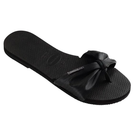 Havaianas Black St.Tropez Lush Thong Flip Flops in Size 9 - Picture 2 of 5